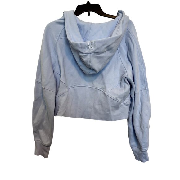 Lululemon Half-Zip Hoodie XS/S Blue Cotton-Blend Knit Ribbed High-Low Hem Lightw - Picture 2 of 11